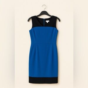 New York & Company Royal Blue Color Block Sleeveless Pencil Dress Size 0
